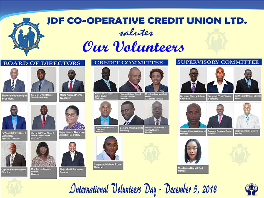 Volunteers Tribute IVD Day Jamaica Defence Force Credit Union